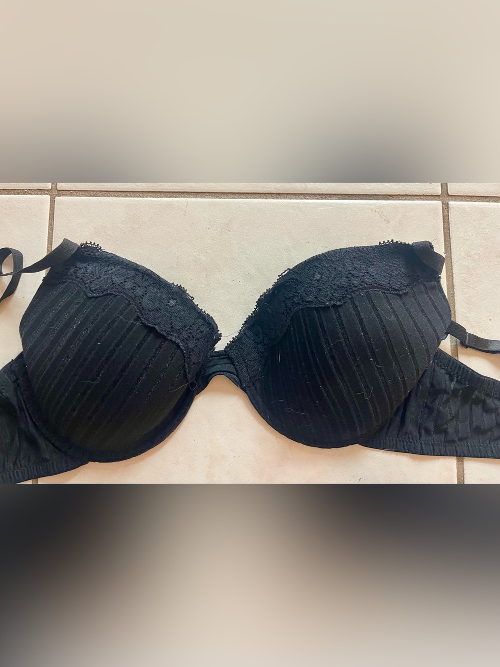 Rampage Black Lace-Trim Push-Up Bra